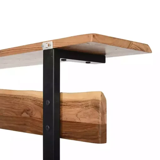 Acacia Wood Modern Storage Hooks Hall Tree