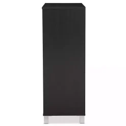 Aldrich Black Slatted Shoe Storage Cabinet