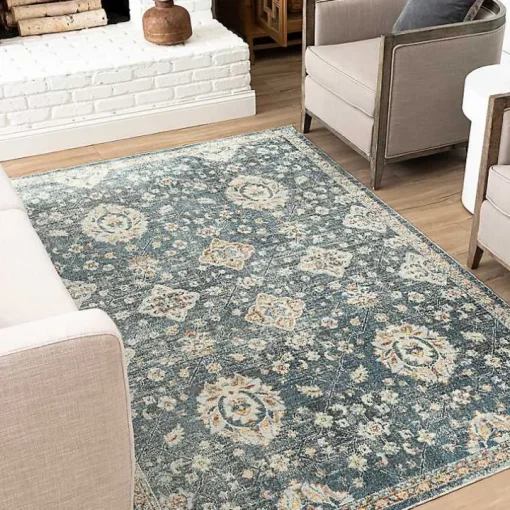 Amanda Anthracite Washable Area Rug, 9x6