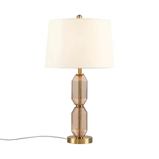 Amber Faceted Glass Table Lamp