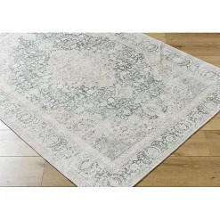 Amelie Green Traditional Washable Area Rug, 7x10
