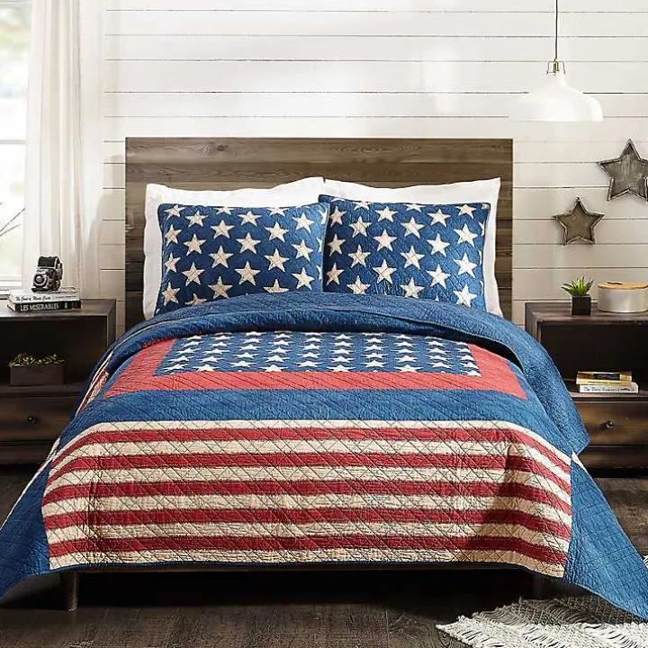 Americana Patch 3-pc. Full/Queen Quilt Set