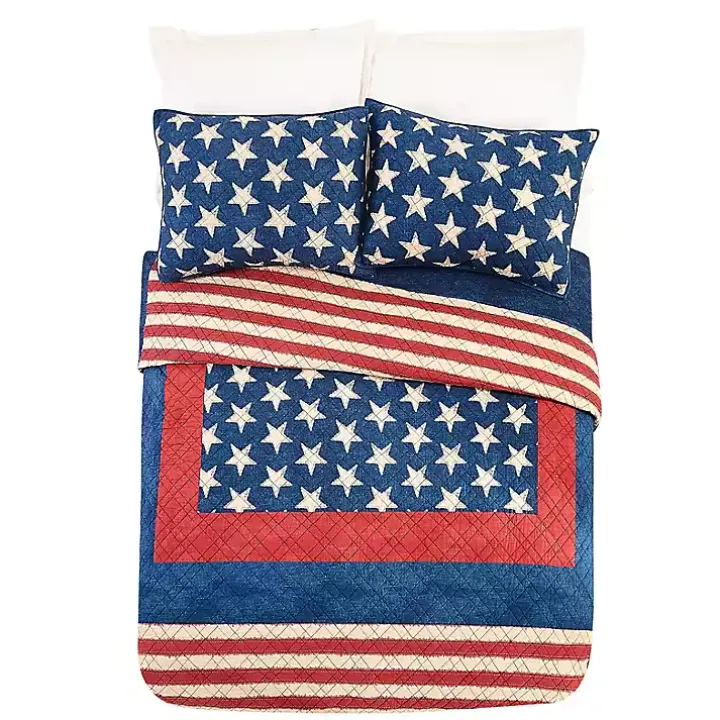 Americana Patch 3-pc. Full/Queen Quilt Set