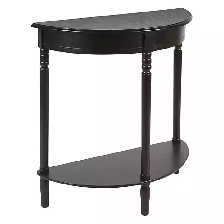 Antique Black Half Round Console Table