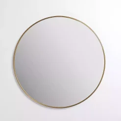 Antique Brass Nouveau Linear Round Mirror