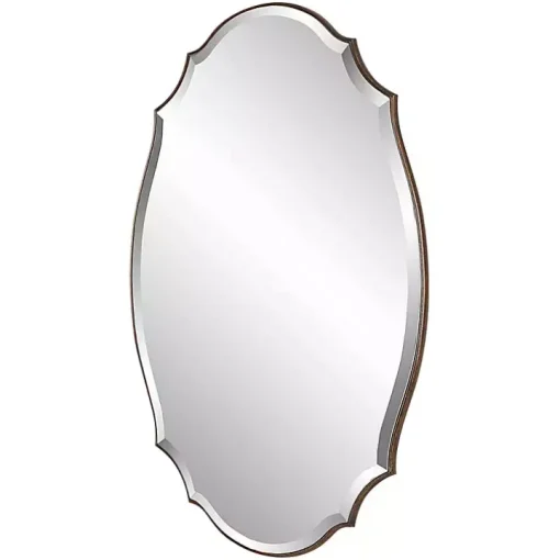 Antique Bronze Curved Wall Mirror