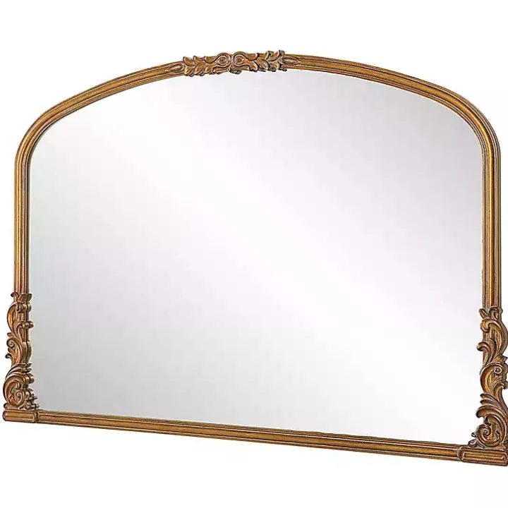 Antique Gold Baroque Arched Wall Mirror
