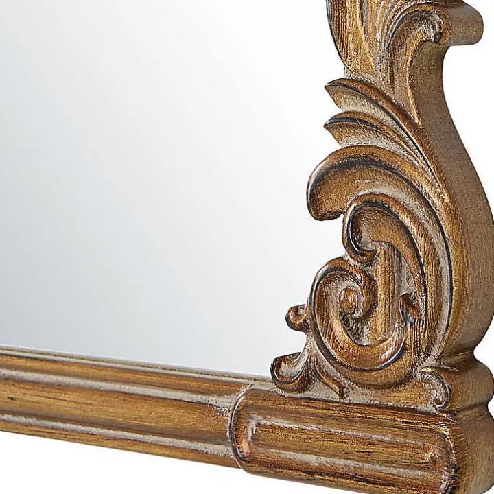 Antique Gold Baroque Arched Wall Mirror
