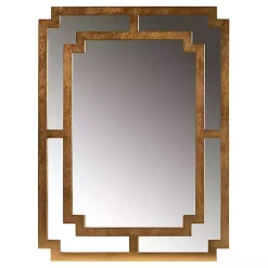 Antique Gold Geometric Overlay Wall Mirror