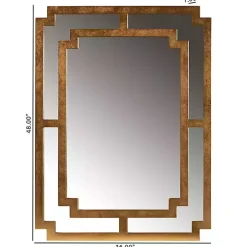 Antique Gold Geometric Overlay Wall Mirror