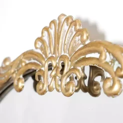 Antique Gold Metal Ornate Arch Wall Mirror
