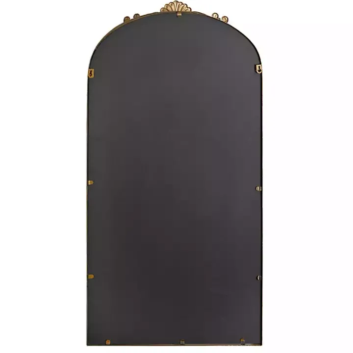 Antique Gold Metal Ornate Arch Wall Mirror