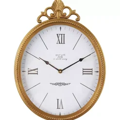 Antique Gold Metal Scroll Wall Clock