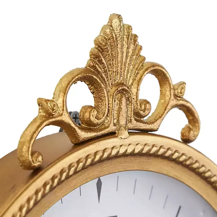 Antique Gold Metal Scroll Wall Clock