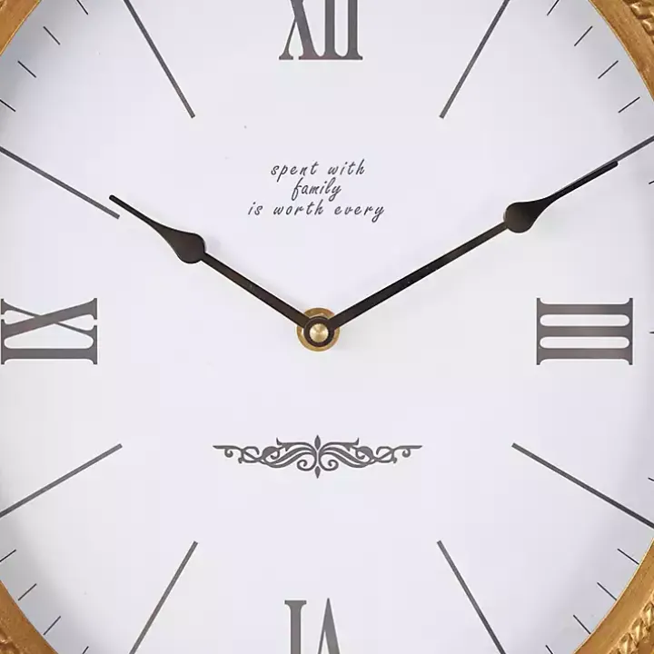 Antique Gold Metal Scroll Wall Clock