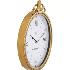 Antique Gold Metal Scroll Wall Clock