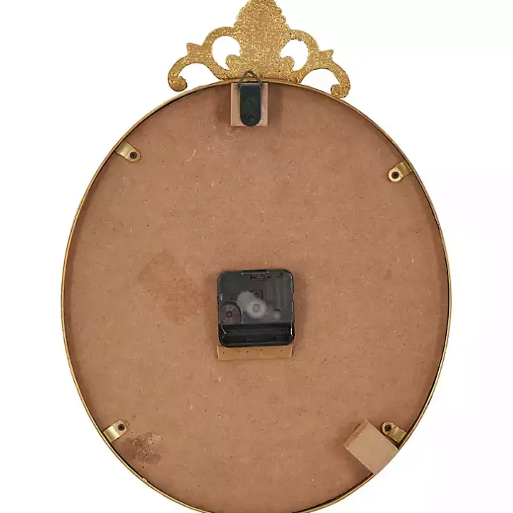 Antique Gold Metal Scroll Wall Clock