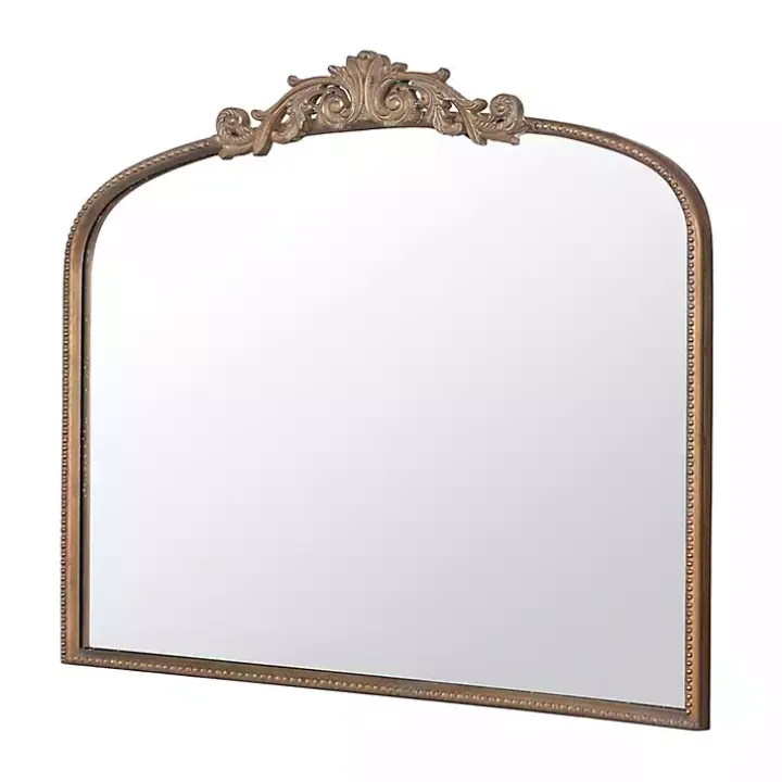 Antique Gold Studded Floral Scroll Mirror