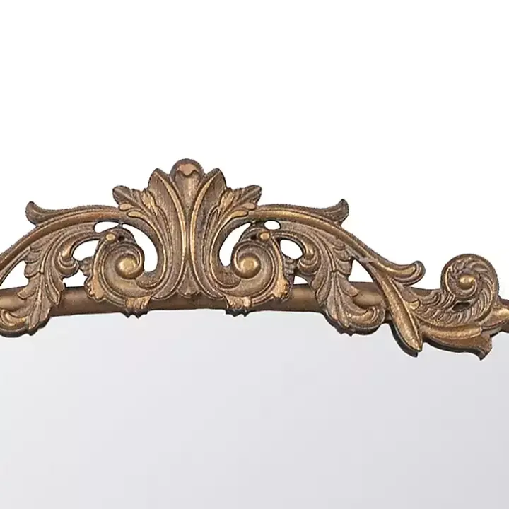 Antique Gold Studded Floral Scroll Mirror