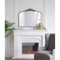 Antique Gold Studded Floral Scroll Mirror