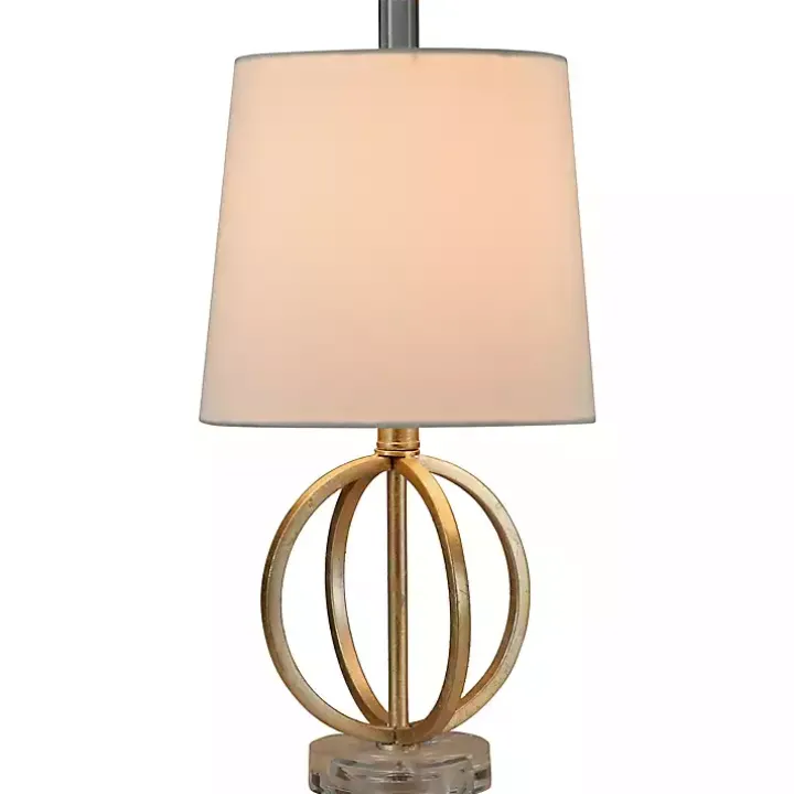 Antique Gold Table Lamp with Steel Base