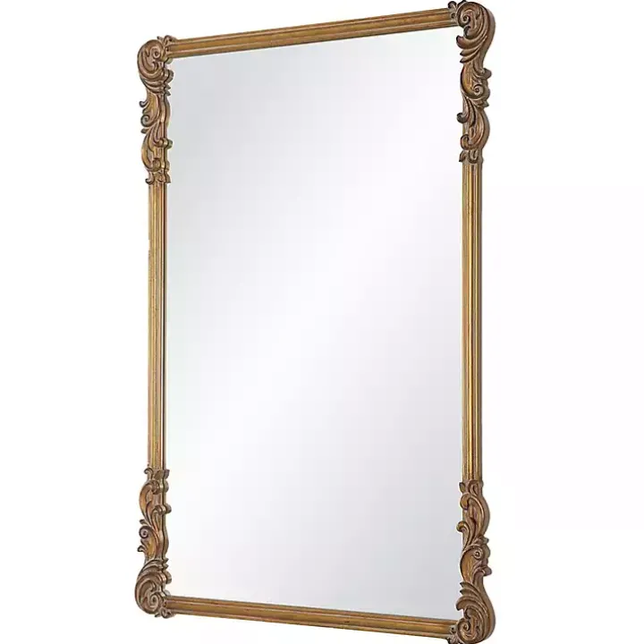 Antique Gold Vintage Rectangular Wall Mirror