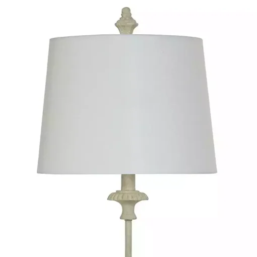 Antique Ivory Cast Buffet Lamp