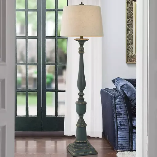 Antique Navy Bourgault Floor Lamp