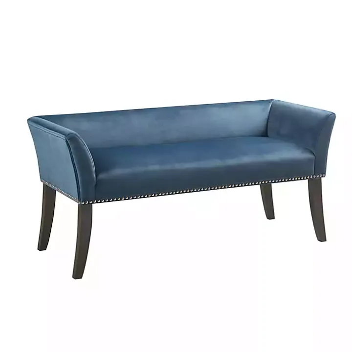 Antique Sapphire Low Back Upholstered Bench