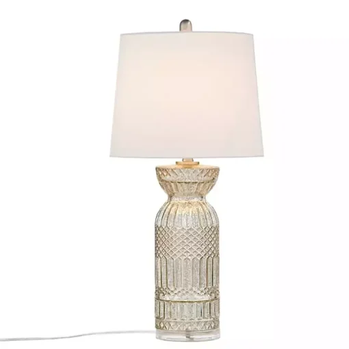Antique Silver Textured Glass Luxuria Table Lamp