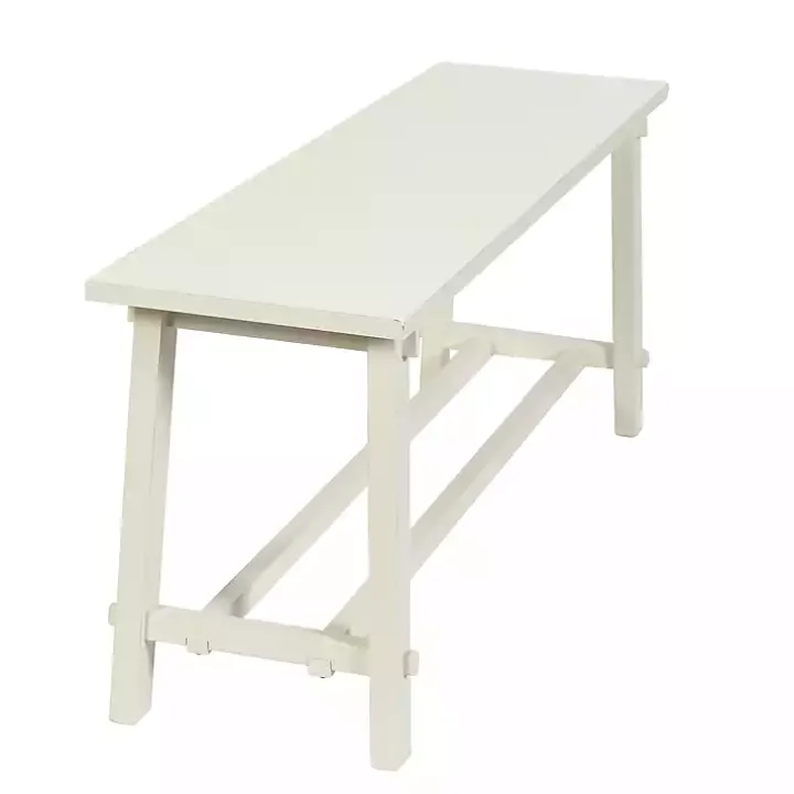 Antique White Wood Noah Bench