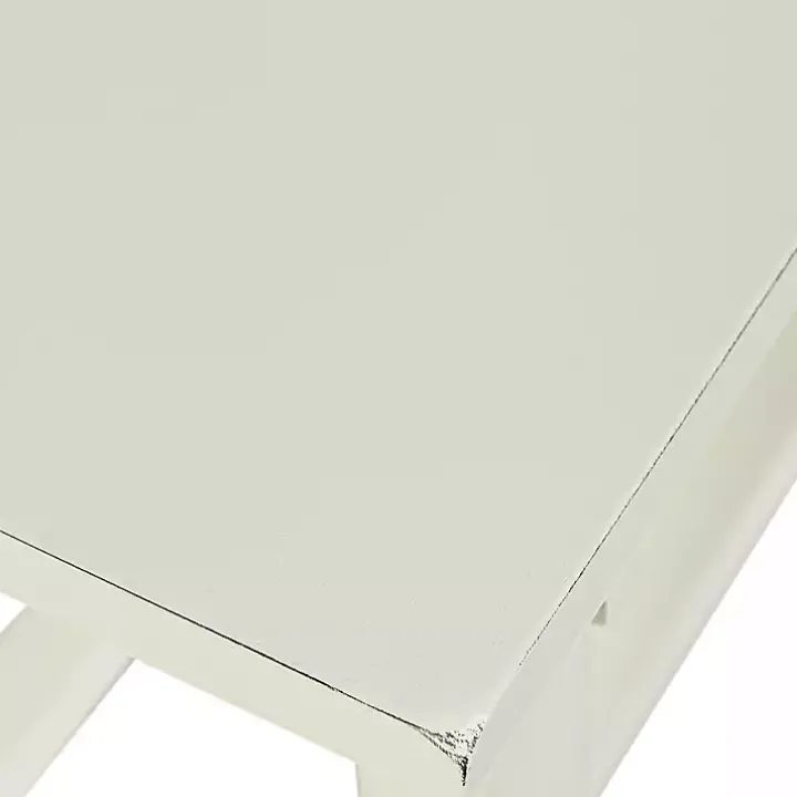 Antique White Wood Noah Bench