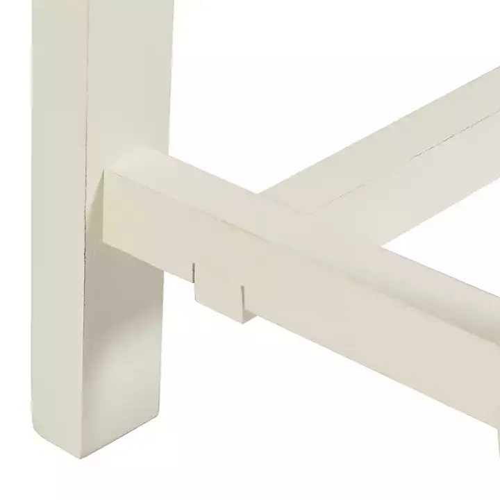 Antique White Wood Noah Bench