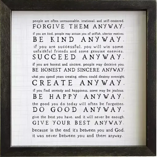Anyway Framed Wood Wall Plaque