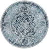 Aqua and Gray Alex Round Area Rug, 6x6