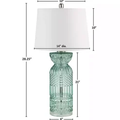 Aqua Blue Textured Glass Luxuria Table Lamp