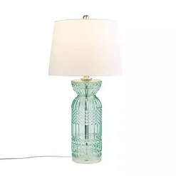 Aqua Blue Textured Glass Luxuria Table Lamp