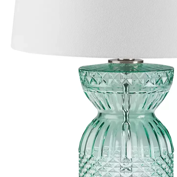 Aqua Blue Textured Glass Luxuria Table Lamp
