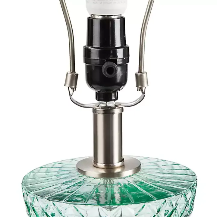 Aqua Blue Textured Glass Luxuria Table Lamp