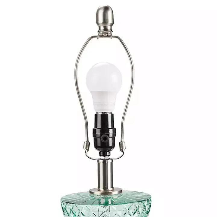 Aqua Blue Textured Glass Luxuria Table Lamp