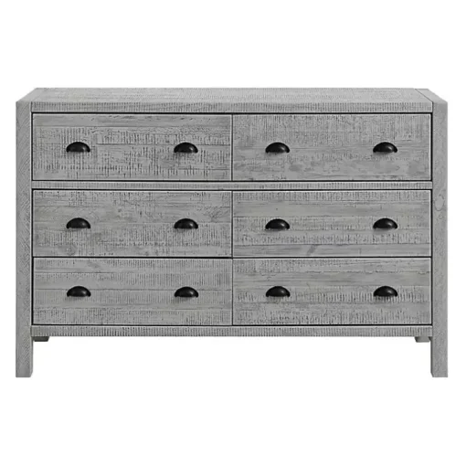 Arden Gray Wood 6-Drawer Dresser