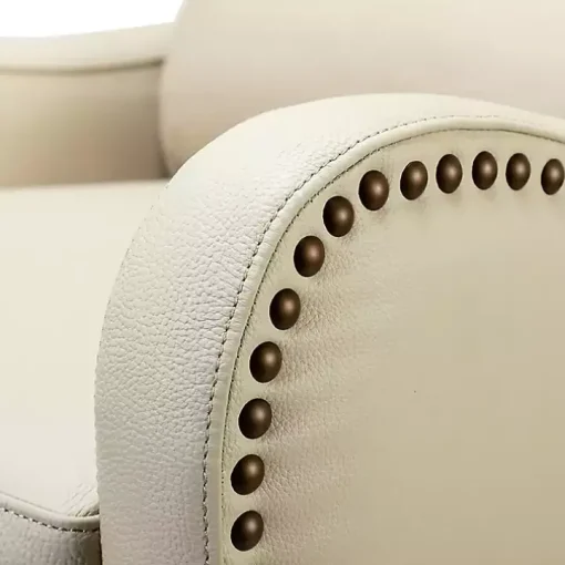 Arturo Ivory Leather Wingback Recliner