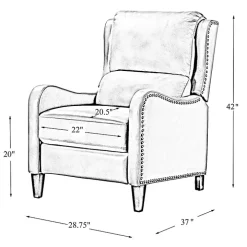 Arturo Ivory Leather Wingback Recliner
