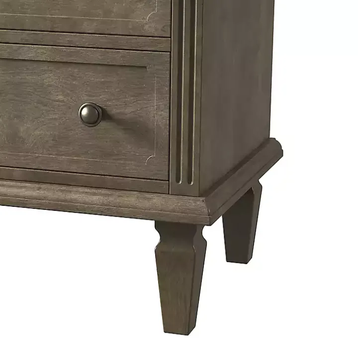 Ash Brown 2-Drawer Wood Nightstand