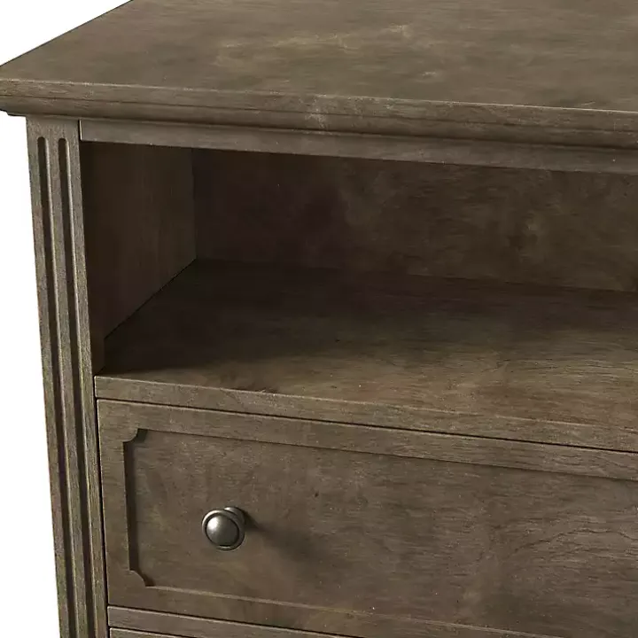 Ash Brown 2-Drawer Wood Nightstand
