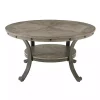 Ash Gray Round Nailhead Coffee Table