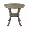 Ash Gray Round Nailhead Side Table