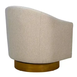 Ashton Tan Swivel Chair with Wood Base