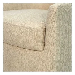 Ashton Tan Swivel Chair with Wood Base