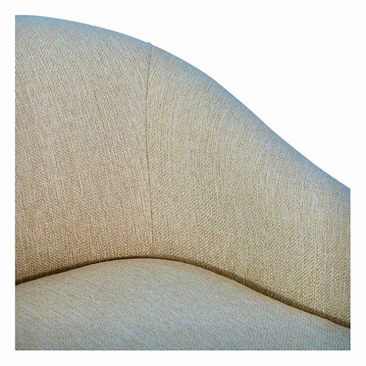 Ashton Tan Swivel Chair with Wood Base